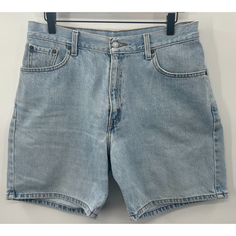 Vintage Levis 525 Womens Shorts High Waist Size 12 MIS Jean Light Wash Denim Y2K